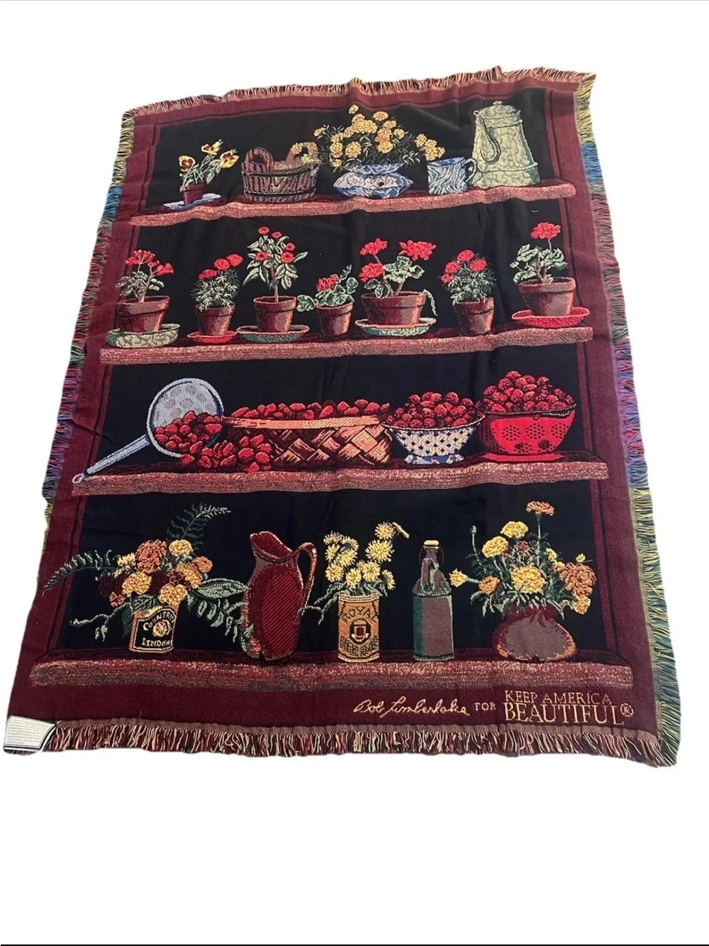 NWT Bob Timberlake “August colors” Throw 52x68 Cottagecore Whimsy Farmhouse